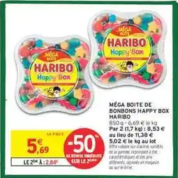 Intermarché Hyper MÉGA BOITE DE BONBONS HAPPY BOX HARIBO offre