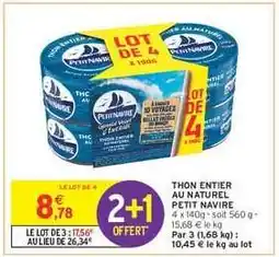 Intermarché Hyper Thon entier au naturel 'Petit Navire' offre