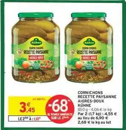 Intermarché Hyper Cornichons Recette Paysanne Aigres-Doux Kühne offre