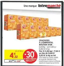 Intermarché Hyper CRACKERS À L'EMMENTAL BOUTON D'OR offre