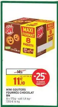 Intermarché Hyper MINI GOUTERS FOURRÉS CHOCOLAT BN offre