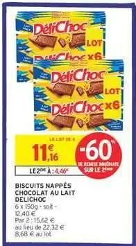 Intermarché Hyper Biscuits nappés chocolat au lait Délichoc offre