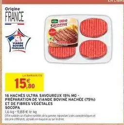 Intermarché Hyper 16 HACHÉS ULTRA SAVOUREUX 15% MG offre