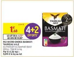 Intermarché Hyper Riz Micro-Ondes Basmati Taureau Ailé offre