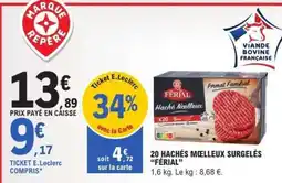 E.Leclerc 20 Hachés Moelleux Surgelés 'Férial' offre