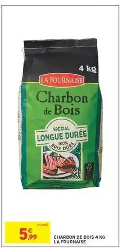 Intermarché CHARBON DE BOIS 4 KG LA FOURNAISE offre