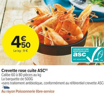 Carrefour Market Crevette rose cuite asc offre