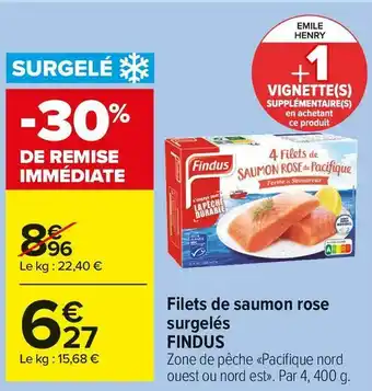 Carrefour Market Findus filets de saumon rose surgelés offre