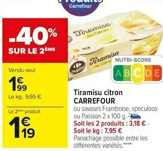 Carrefour Market Carrefour tiramisu citron offre