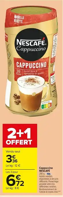 Carrefour Market Nescafé cappuccino offre