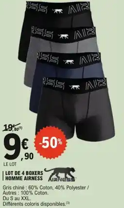 E.Leclerc Le lot de 4 boxers offre