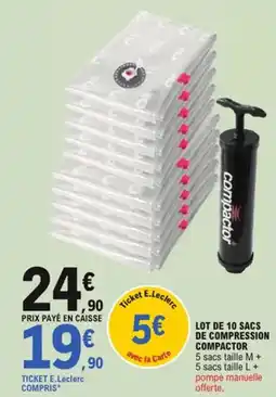 E.Leclerc Lot de 10 sacs de compression compactor offre