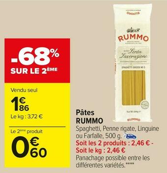 Carrefour Market Rummo pâtes offre
