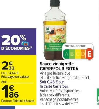 Carrefour Market Carrefour extra sauce vinaigrette offre