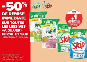 Carrefour Market Persil / skip bon plan sur toutes les lessives a diluer de marques persil et skip offre