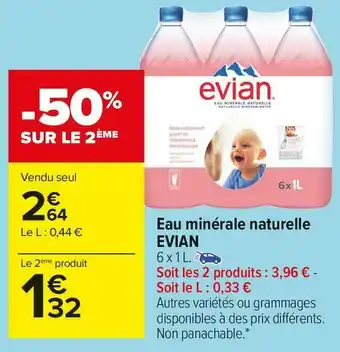 Carrefour Market Evian eau minérale naturelle offre