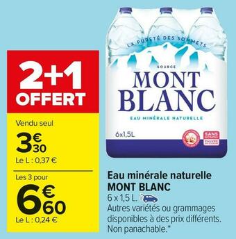 Carrefour Market Mont blanc eau minérale naturelle offre