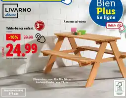 Lidl LIVARNO HOME Table-bancs enfant offre