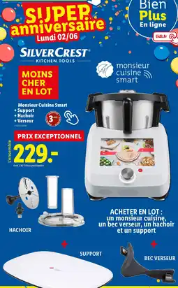 Lidl SILVERCRESTⓇ Monsieur Cuisine Smart + Support + Hachoir + Verseur offre