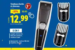 Lidl Tondeuse barbe et cheveux offre