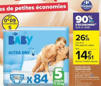 Carrefour Market Carrefour baby couches ultra dry offre