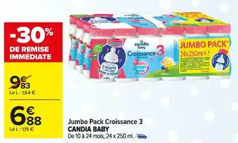 Carrefour Market Candia baby jumbo pack croissance 3 offre