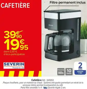 Carrefour Market Severin cafetière offre