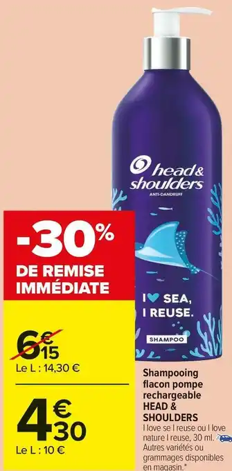Carrefour Market Head & shoulders shampooing flacon pompe rechargeable offre