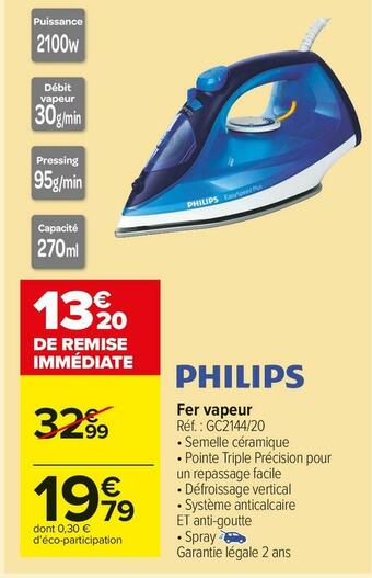 Carrefour Market Philips fer vapeur offre