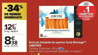 Carrefour Market Labeyrie emincés fondants de saumon fumé norvège offre