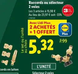 Lidl PARKSIDE Raccords ou sélecteur 2 voies offre