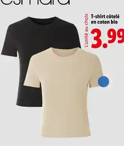 Lidl T-shirt côtelé en coton bio offre