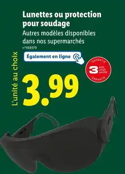 Lidl Lunettes ou protection pour soudage offre