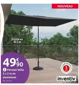 Mr Bricolage inventiv Parasol Solia 3 x 2 m en aluminium offre