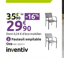Mr Bricolage Inventiv Fauteuil empilable Oze offre