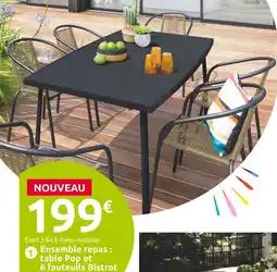 Mr Bricolage Ensemble repas : table Pop et 6 fauteuils Bistrot offre
