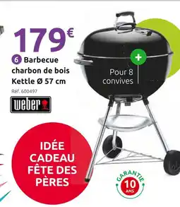 Mr Bricolage WEBER Barbecue charbon de bois Kettle Ø 57 cm offre