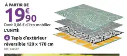 Mr Bricolage Tapis d'extérieur réversible 120 x 170 cm offre