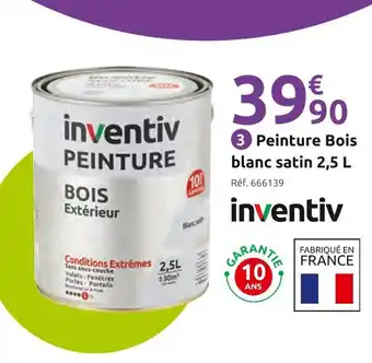Mr Bricolage INVENTIV Peinture Bois blanc satin 2,5 L offre