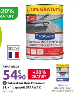 Mr Bricolage STARWAX Saturateur bois extérieur 5 l + 1 l gratuit offre