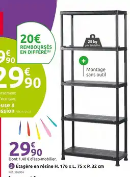 Mr Bricolage Étagère en résine H. 176 x L. 75 x P. 32 cm offre