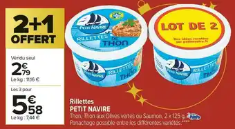 Carrefour Market Petit navire rillettes offre
