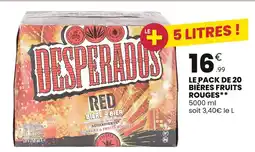 Stokomani Desperados Le pack de 20 bières fruits rouges offre