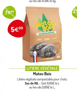 Médor et Compagnie Matou Bois Litière végétale offre