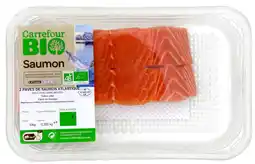Carrefour 2 pavés de saumon Atlantique avec peau CARREFOUR BIO offre