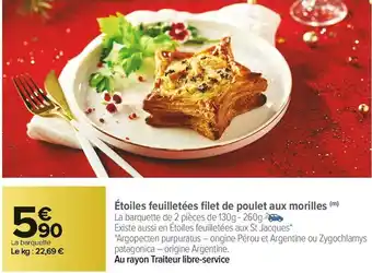 Carrefour Market Étoiles feuilletées filet de poulet aux morilles offre