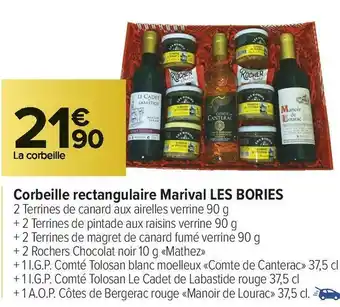Carrefour Market Les bories corbeille rectangulaire marival offre