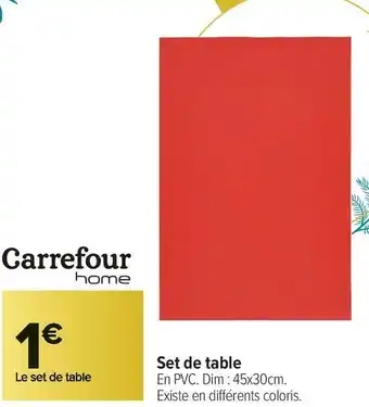 Carrefour home set de table