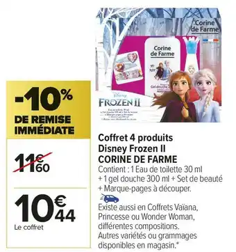 Carrefour Market Corine de farme coffret 4 produits disney frozen ii offre
