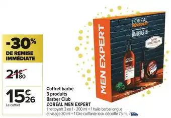 Carrefour Market L’oréal men expert coffret barbe 3 produits barber club offre